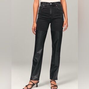 Abercrombie & Fitch Black Women's half jeans half leather
